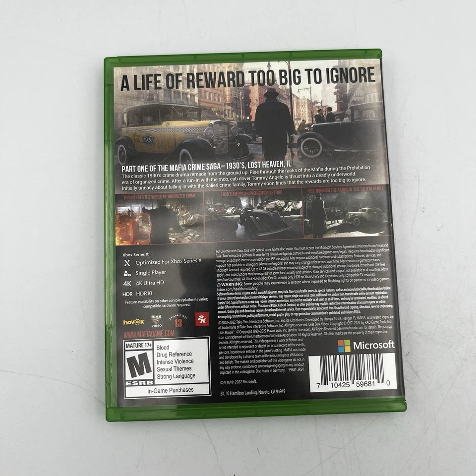 Mafia Definitive Edition Xbox One