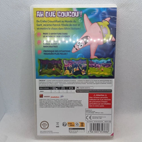 Bob L'eponge Patrick l'etoile de Mer Le Jeu Switch